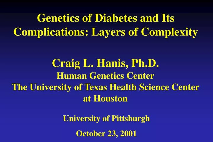 genetics of diabetes and its complications layers of complexity