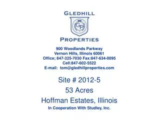Site # 2012-5 53 Acres Hoffman Estates, Illinois In Cooperation With Studley, Inc.