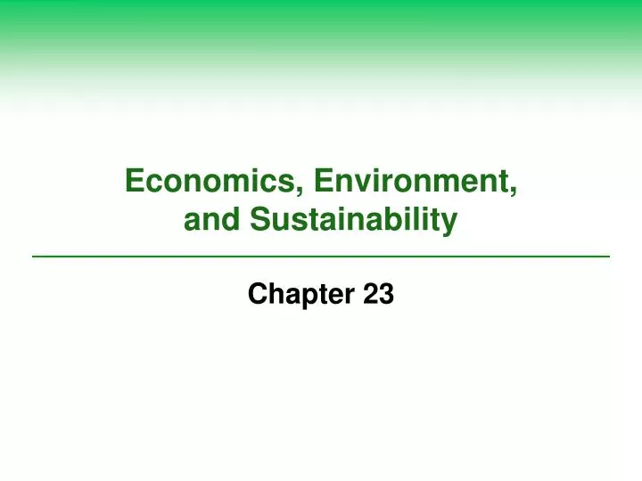 economics environment and sustainability