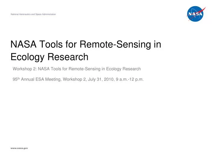 nasa tools for remote sensing in ecology research