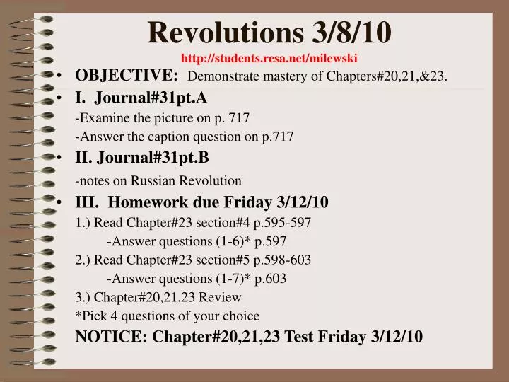 revolutions 3 8 10 http students resa net milewski