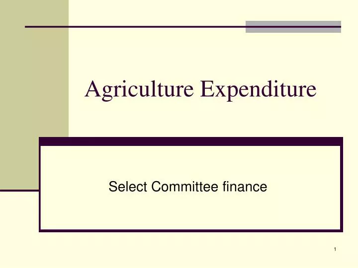 agriculture expenditure