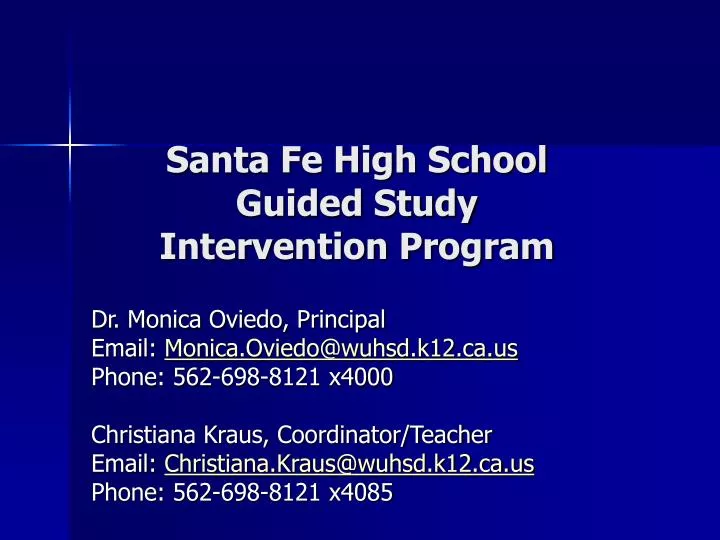 santa fe high school guided study intervention program