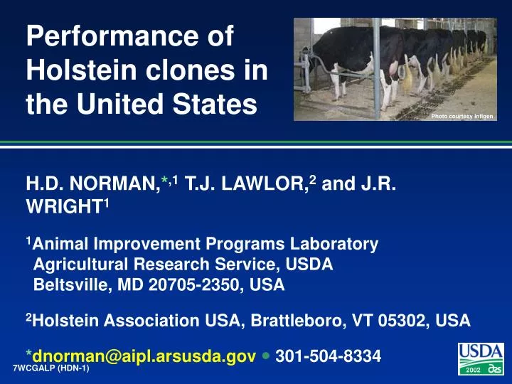 performance of holstein clones in the united states