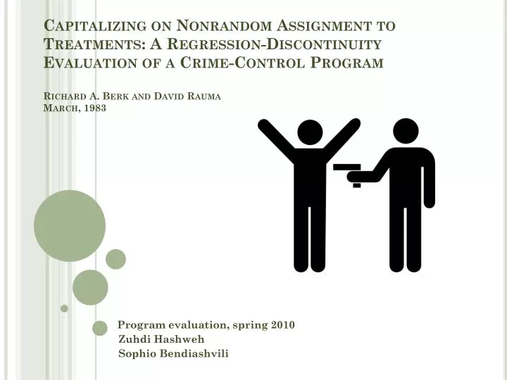 program evaluation spring 2010 zuhdi hashweh sophio bendiashvili