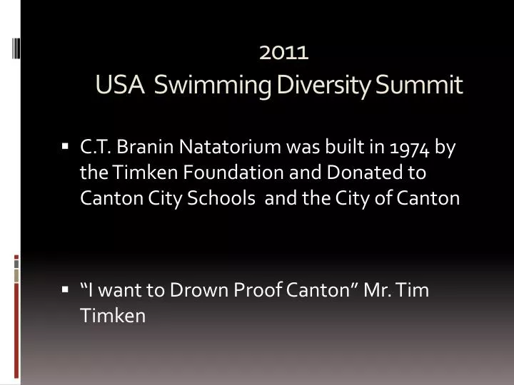 2011 usa swimming diversity summit