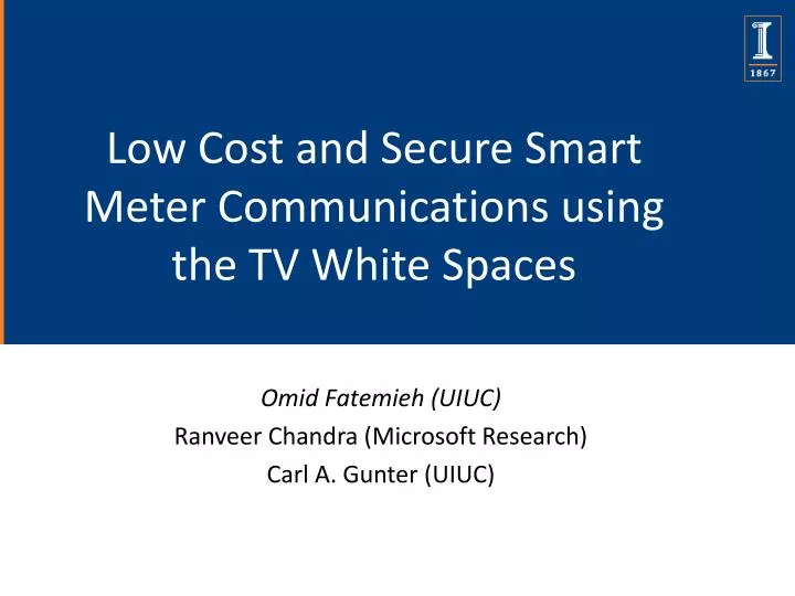 low cost and secure smart meter communications using the tv white spaces