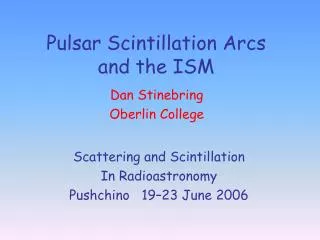 Pulsar Scintillation Arcs and the ISM