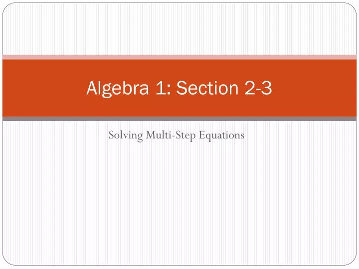 algebra 1 section 2 3