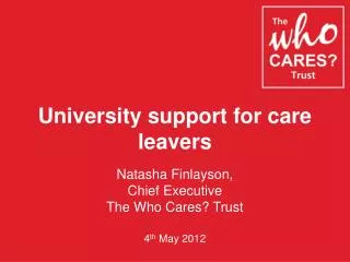 University support for care leavers