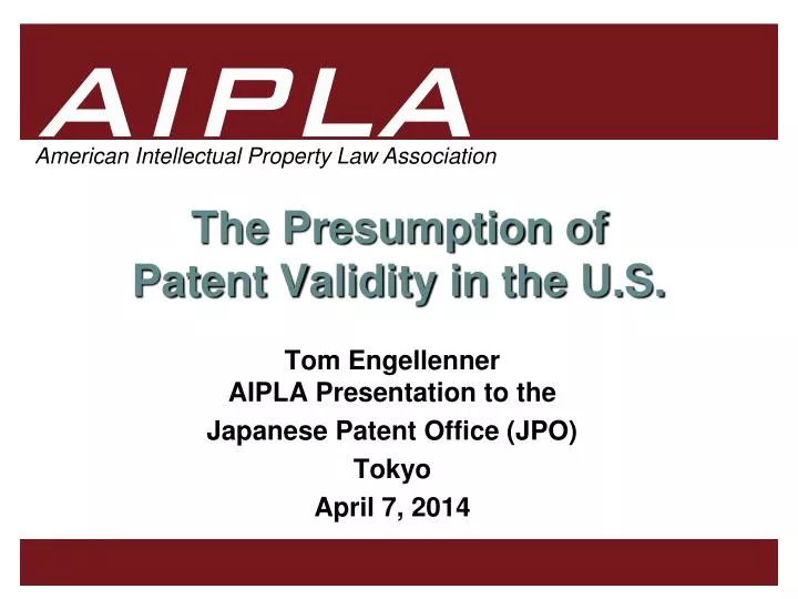 the presumption of patent validity in the u s