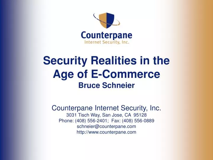 security realities in the age of e commerce bruce schneier