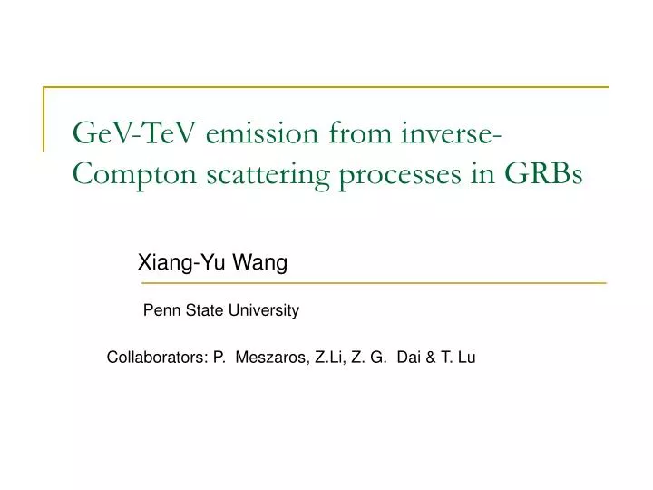 gev tev emission from inverse compton scattering processes in grbs