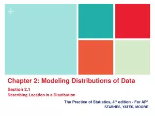 Chapter 2: Modeling Distributions of Data