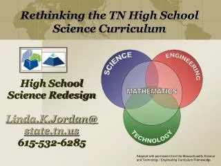 High School Science Redesign Linda.K.Jordan@state.tn 615-532-6285