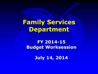 Family Services Department