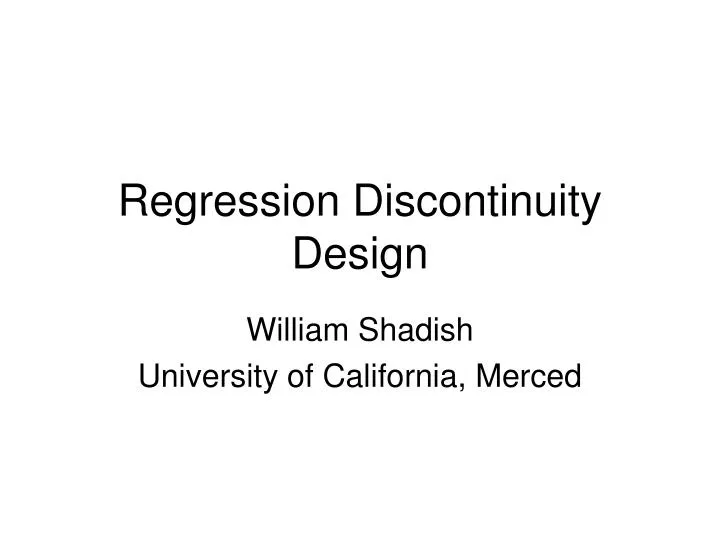 regression discontinuity design