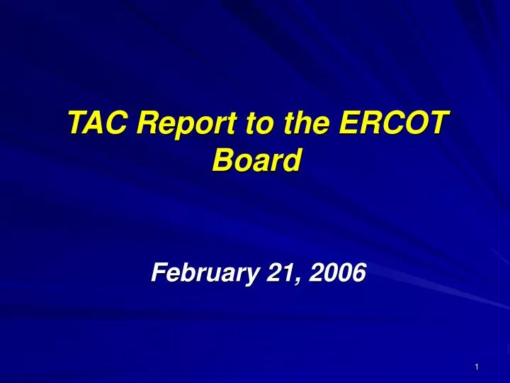tac report to the ercot board