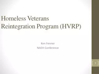 Homeless Veterans Reintegration Program (HVRP)