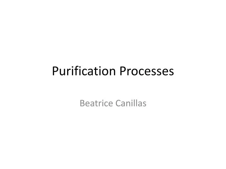 purification processes