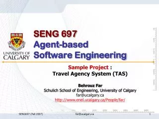 SENG 697 Agent-based Software Engineering