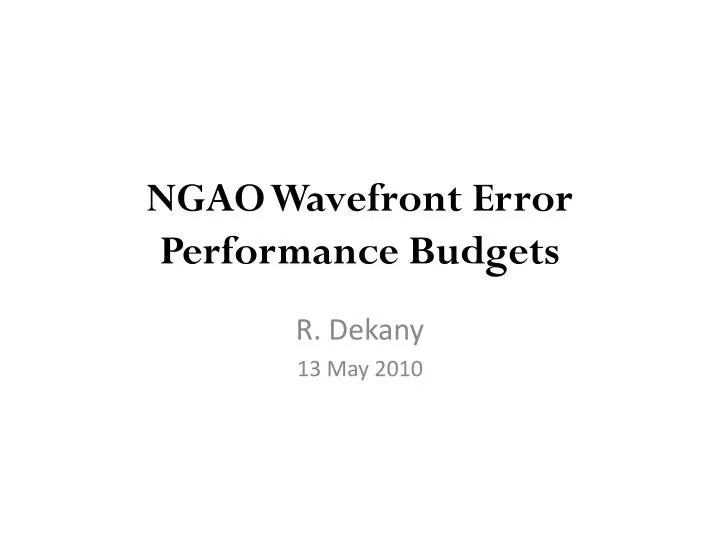 ngao wavefront error performance budgets