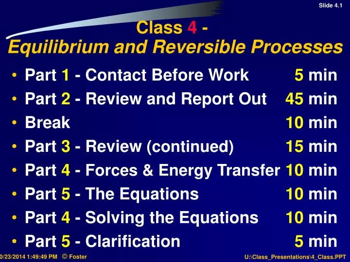 class 4 equilibrium and reversible processes