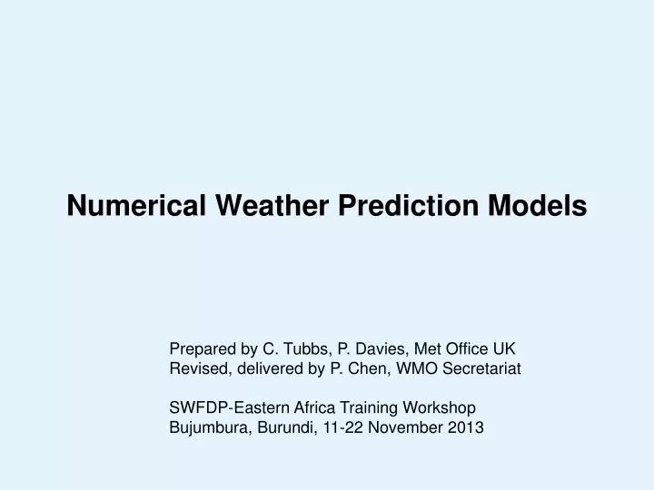 numerical weather prediction models