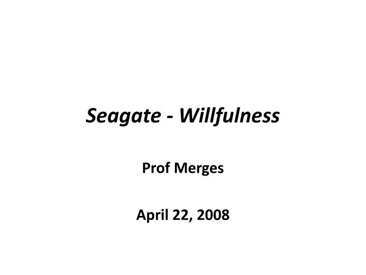 seagate willfulness