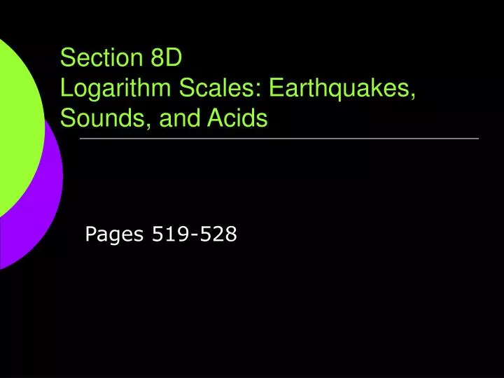 section 8d logarithm scales earthquakes sounds and acids