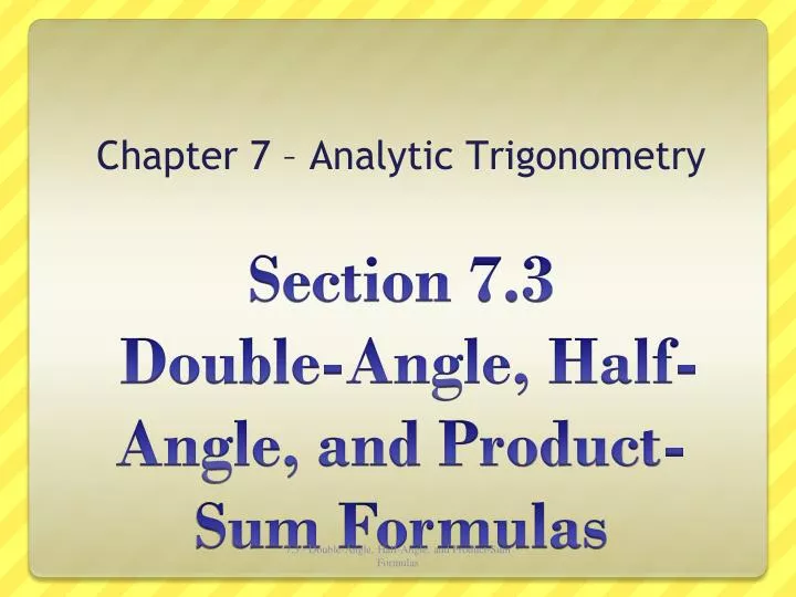 chapter 7 analytic trigonometry