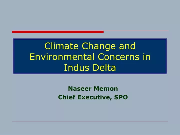 climate change and environmental concerns in indus delta
