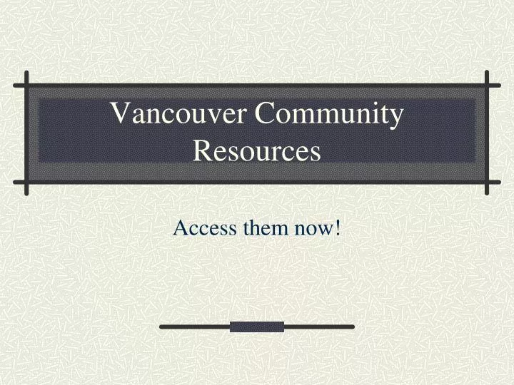 vancouver community resources