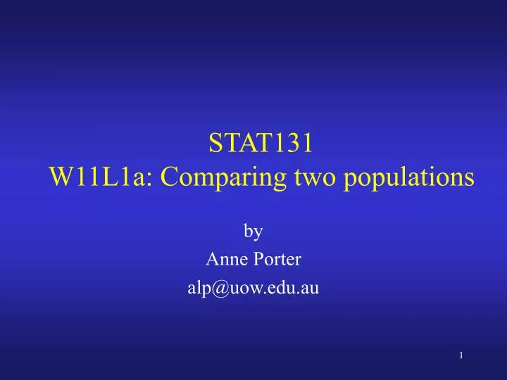 stat131 w 11 l 1a comparing t w o populations