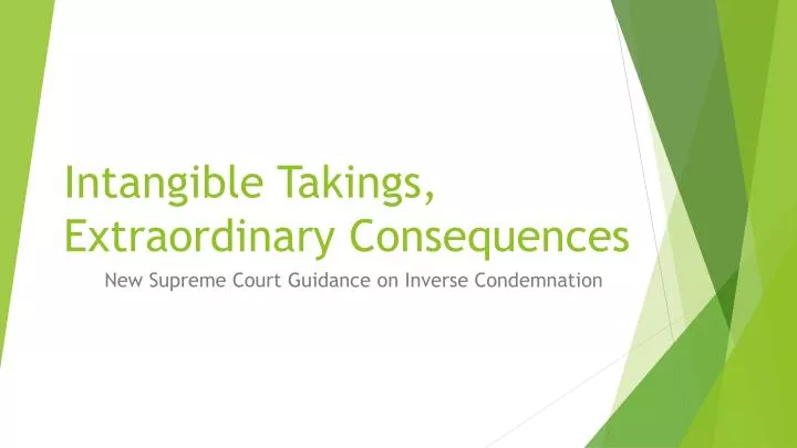 intangible takings extraordinary consequences