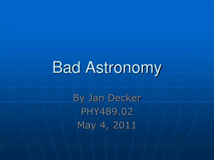 bad astronomy