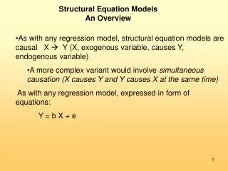 Structural Equation Models An Overview