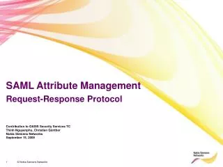 SAML Attribute Management Request-Response Protocol
