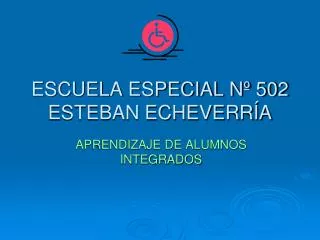 ESCUELA ESPECIAL Nº 502 ESTEBAN ECHEVERRÍA