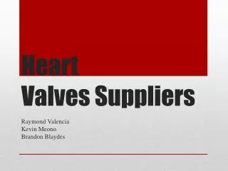 Heart Valves Suppliers