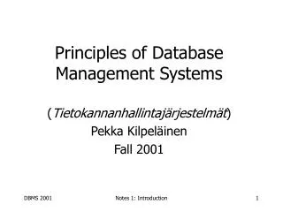 Principles of Database Management Systems