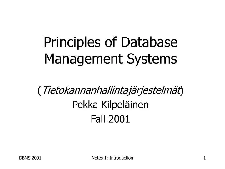 principles of database management systems