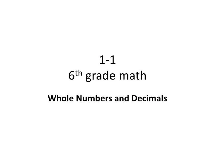 1 1 6 th grade math