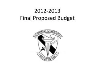 2012-2013 Final Proposed Budget