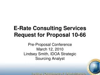 E-Rate Consulting Services Request for Proposal 10-66