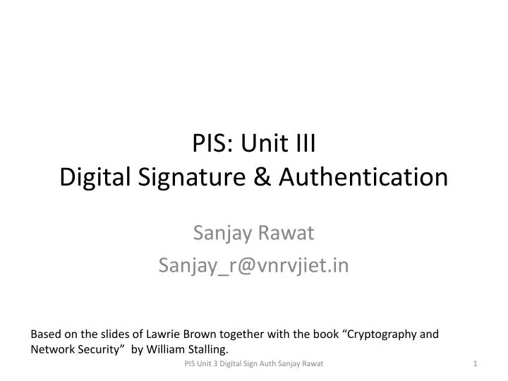 pis unit iii digital signature authentication