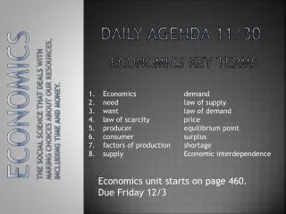 Daily Agenda 11/30