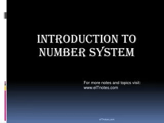 Introduction to Number System