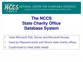 The NCCS State Charity Office Database System