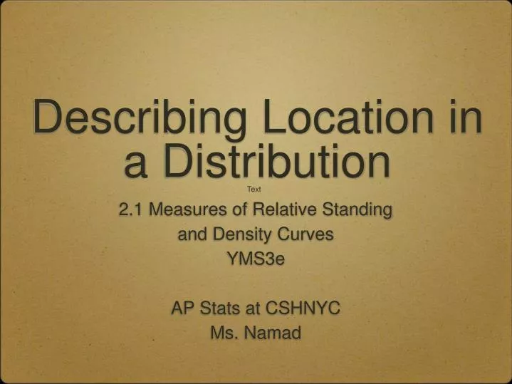 describing location in a distribution
